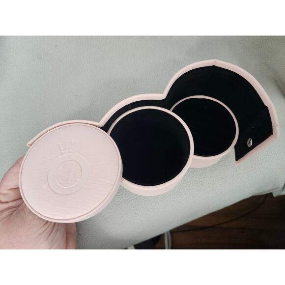 Pandora Blush Pink Circle Travel Jewelry Case Accordion Slide Open - Picture 5 of 11